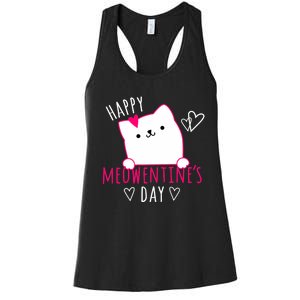 Happy Meowentine's Day Cat Lover Happy Valentines Day Cat Premium Women's Racerback Tank