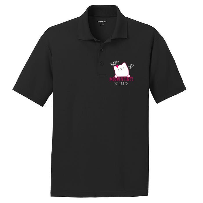 Happy Meowentine's Day Cat Lover Happy Valentines Day Cat Premium PosiCharge RacerMesh Polo