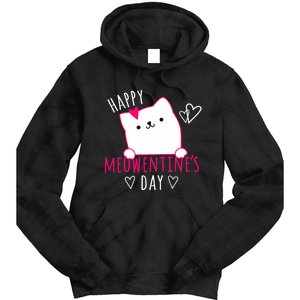 Happy Meowentine's Day Cat Lover Happy Valentines Day Cat Premium Tie Dye Hoodie