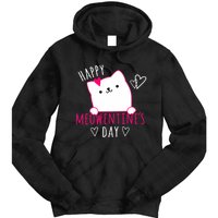 Happy Meowentine's Day Cat Lover Happy Valentines Day Cat Premium Tie Dye Hoodie