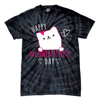 Happy Meowentine's Day Cat Lover Happy Valentines Day Cat Premium Tie-Dye T-Shirt