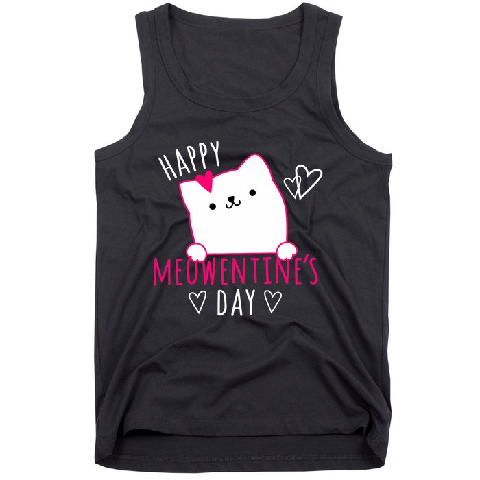 Happy Meowentine's Day Cat Lover Happy Valentines Day Cat Premium Tank Top