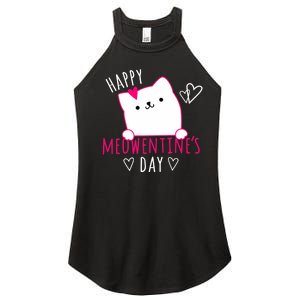 Happy Meowentine's Day Cat Lover Happy Valentines Day Cat Premium Women's Perfect Tri Rocker Tank