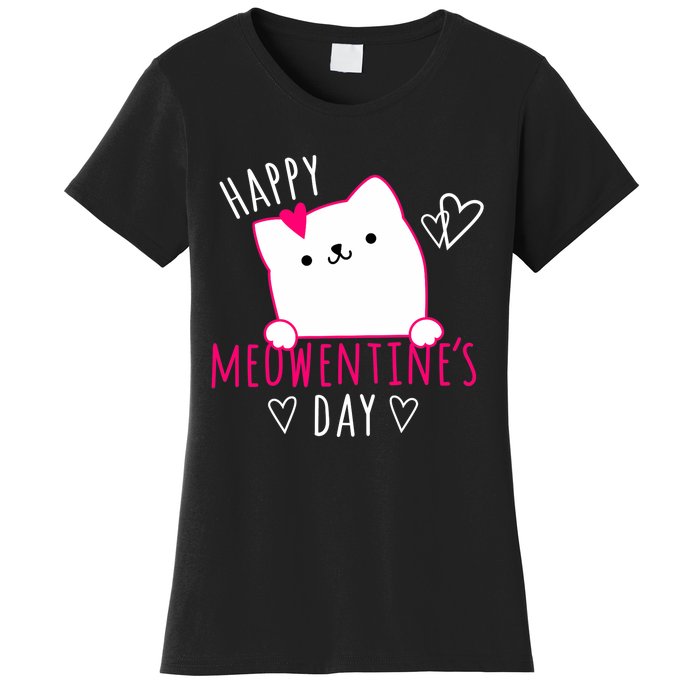 Happy Meowentine's Day Cat Lover Happy Valentines Day Cat Premium Women's T-Shirt