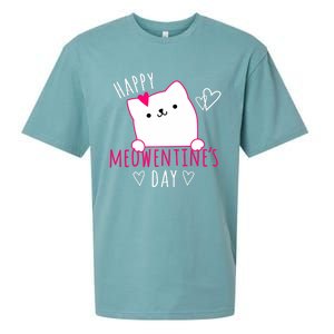 Happy Meowentine's Day Cat Lover Happy Valentines Day Cat Premium Sueded Cloud Jersey T-Shirt