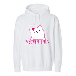 Happy Meowentine's Day Cat Lover Happy Valentines Day Cat Premium Garment-Dyed Fleece Hoodie