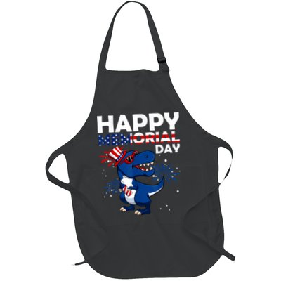 Happy Memorial Day 4th Of July Dinosaur American Flag Apron