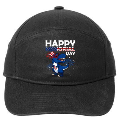Happy Memorial Day 4th Of July Dinosaur American Flag 7-Panel Snapback Hat