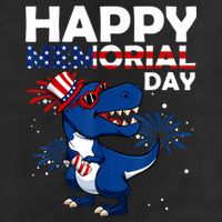 Happy Memorial Day 4th Of July Dinosaur American Flag Adult Drive Performance Visor