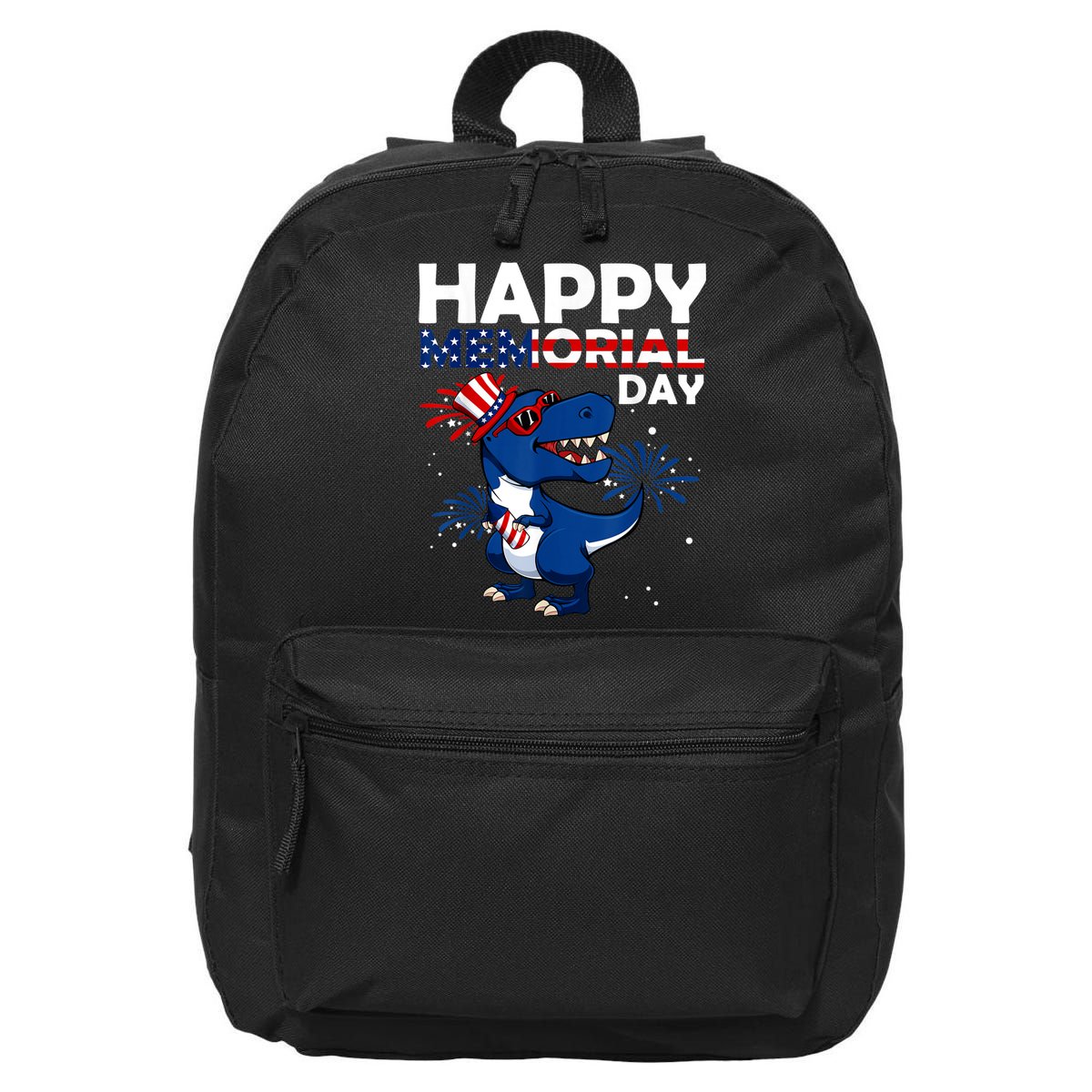 Happy Memorial Day 4th Of July Dinosaur American Flag 16 in Basic Backpack