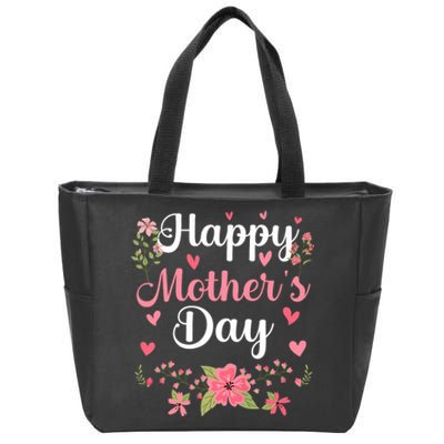 Happy MotherS Day Mommy Cute Floral Women For Mom Grandma Zip Tote Bag