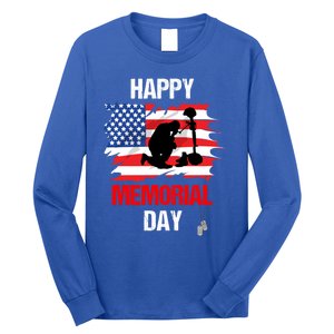 Happy Memorial Day Usa Flag American Patriotic Armed Forces Gift Long Sleeve Shirt