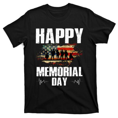 Happy Memorial Day USA Flag American Patriotic Armed Forces T-Shirt