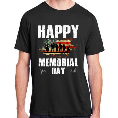 Happy Memorial Day USA Flag American Patriotic Armed Forces Adult ChromaSoft Performance T-Shirt