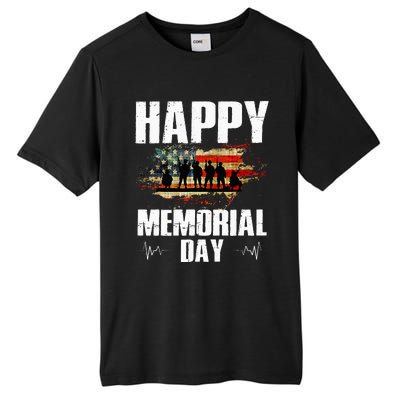 Happy Memorial Day USA Flag American Patriotic Armed Forces Tall Fusion ChromaSoft Performance T-Shirt