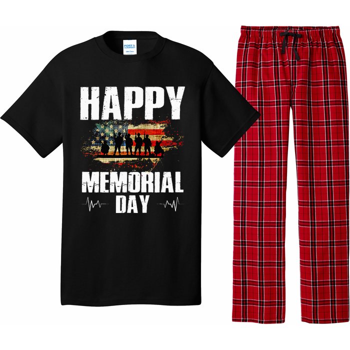 Happy Memorial Day USA Flag American Patriotic Armed Forces Pajama Set