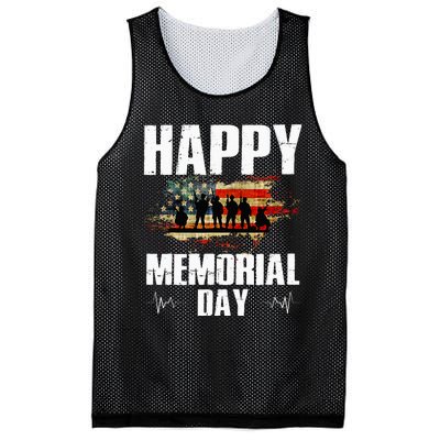 Happy Memorial Day USA Flag American Patriotic Armed Forces Mesh Reversible Basketball Jersey Tank