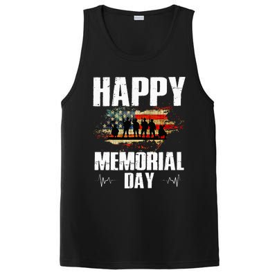 Happy Memorial Day USA Flag American Patriotic Armed Forces PosiCharge Competitor Tank