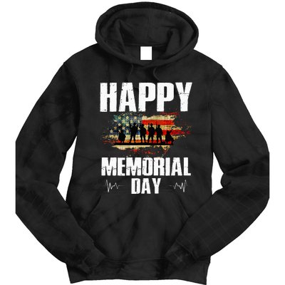 Happy Memorial Day USA Flag American Patriotic Armed Forces Tie Dye Hoodie