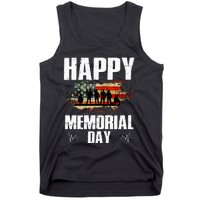 Happy Memorial Day USA Flag American Patriotic Armed Forces Tank Top