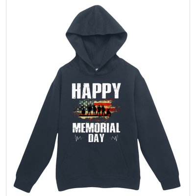 Happy Memorial Day USA Flag American Patriotic Armed Forces Urban Pullover Hoodie