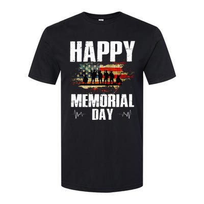 Happy Memorial Day USA Flag American Patriotic Armed Forces Softstyle® CVC T-Shirt