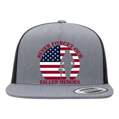 Happy Memorial Day Remembrance Flat Bill Trucker Hat