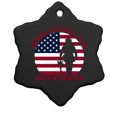 Happy Memorial Day Remembrance Ceramic Star Ornament