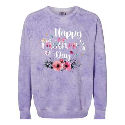 Happy Mother's Day Cute Floral For Mom Grandma Colorblast Crewneck Sweatshirt