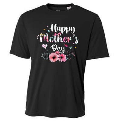 Happy Mother's Day Cute Floral For Mom Grandma Cooling Performance Crew T-Shirt