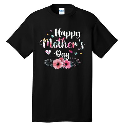 Happy Mother's Day Cute Floral For Mom Grandma Tall T-Shirt