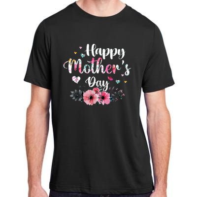 Happy Mother's Day Cute Floral For Mom Grandma Adult ChromaSoft Performance T-Shirt