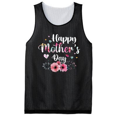 Happy Mother's Day Cute Floral For Mom Grandma Mesh Reversible Basketball Jersey Tank