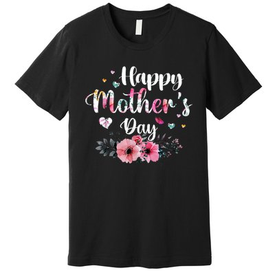 Happy Mother's Day Cute Floral For Mom Grandma Premium T-Shirt