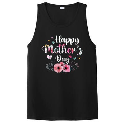 Happy Mother's Day Cute Floral For Mom Grandma PosiCharge Competitor Tank