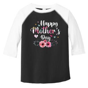 Happy Mother's Day Cute Floral For Mom Grandma Toddler Fine Jersey T-Shirt