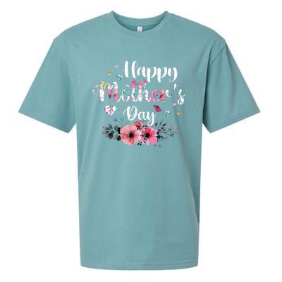 Happy Mother's Day Cute Floral For Mom Grandma Sueded Cloud Jersey T-Shirt