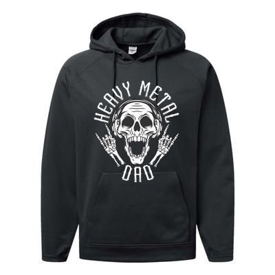 Heavy Metal Dad  Rock Metalhead Heavy Metal Dad Performance Fleece Hoodie