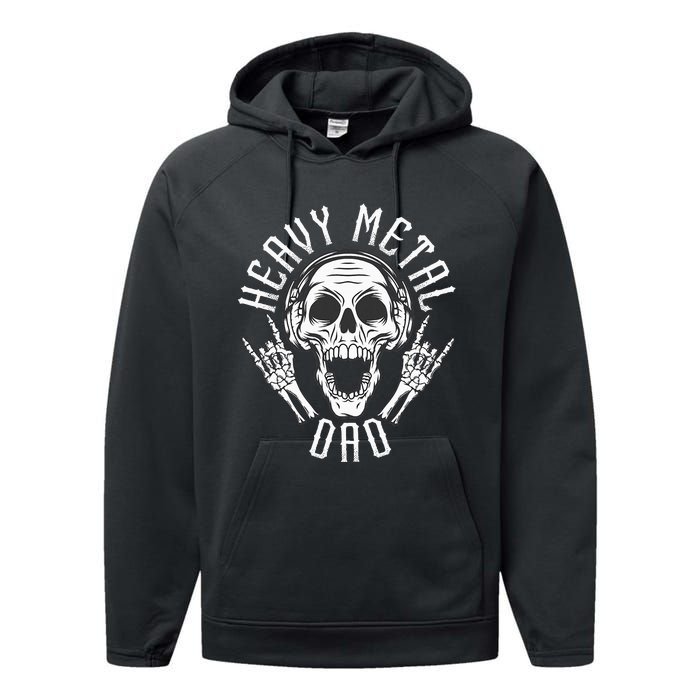 Heavy Metal Dad  Rock Metalhead Heavy Metal Dad Performance Fleece Hoodie