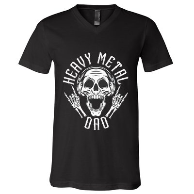 Heavy Metal Dad  Rock Metalhead Heavy Metal Dad V-Neck T-Shirt