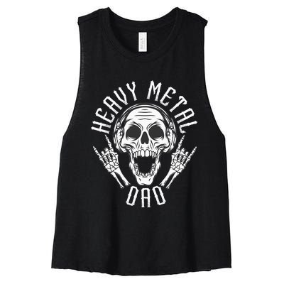 Heavy Metal Dad  Rock Metalhead Heavy Metal Dad Women's Racerback Cropped Tank