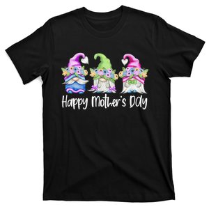 Happy Mothers Day Cute Gnomes Floral For Mom Daughter T-Shirt