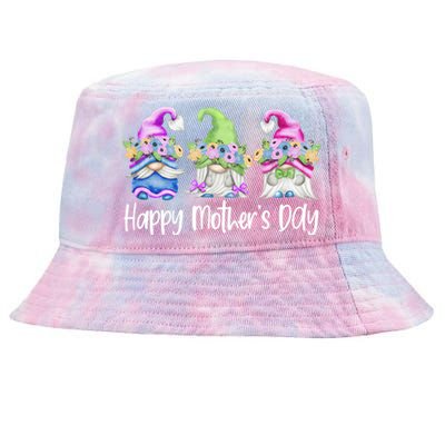 Happy Mothers Day Cute Gnomes Floral For Mom Daughter Tie-Dyed Bucket Hat