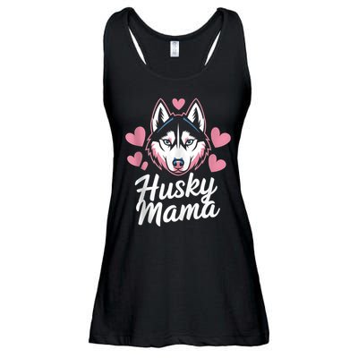 Husky Mama Dog Mom Gift For Wom.En Cute Husky Design Ladies Essential Flowy Tank