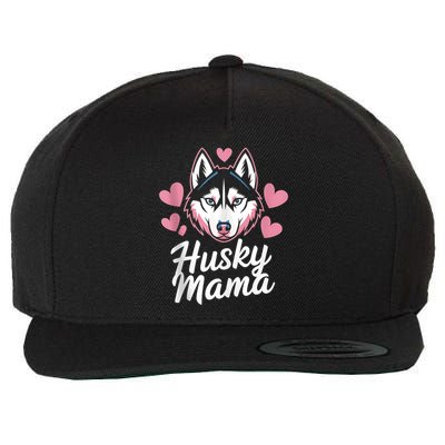 Husky Mama Dog Mom Gift For Wom.En Cute Husky Design Wool Snapback Cap