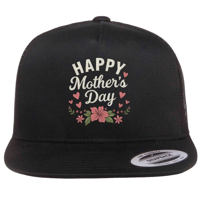 Happy Mother's Day Flat Bill Trucker Hat