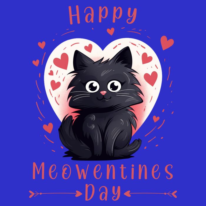 Happy Meowentines Day Valentines Day Love Cats Gift T-Shirt