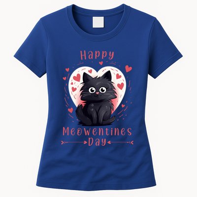 Happy Meowentines Day Valentines Day Love Cats Gift Womens T-Shirt