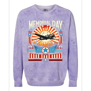 Happy Memorial Day 2024 Colorblast Crewneck Sweatshirt