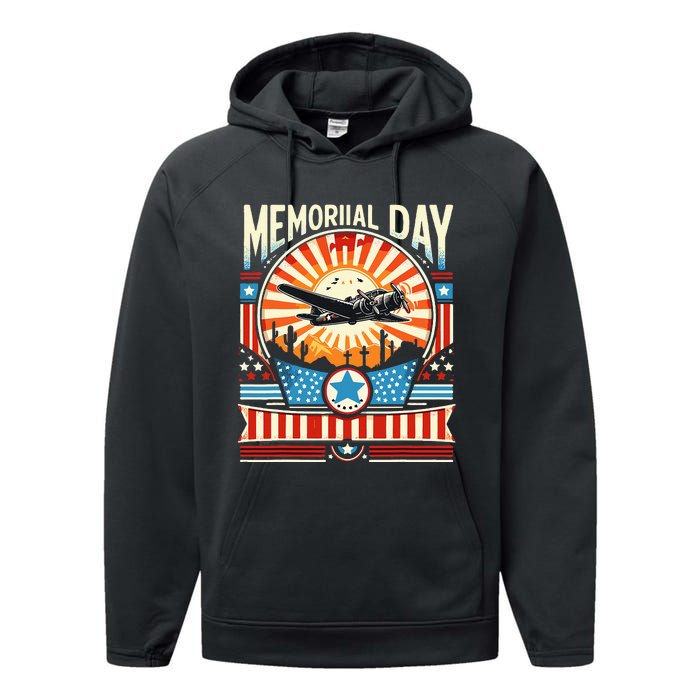 Happy Memorial Day 2024 Performance Fleece Hoodie